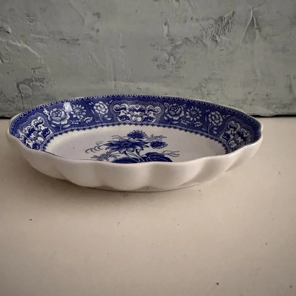 Spode Blue Room Oval Fluted Dish 6
